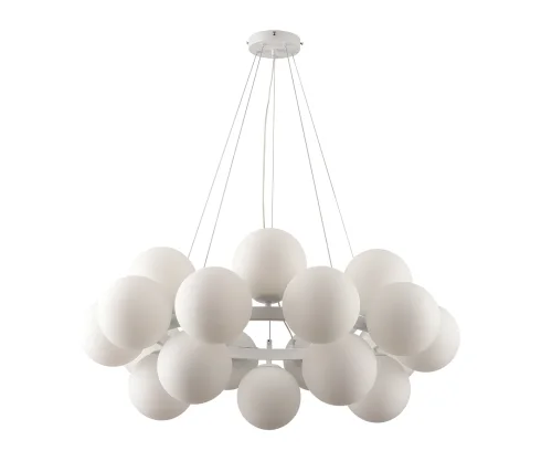 Люстра подвесная Сида 07508-20,01 Kink Light белая на 20 ламп, основание белое в стиле современный молекула шар